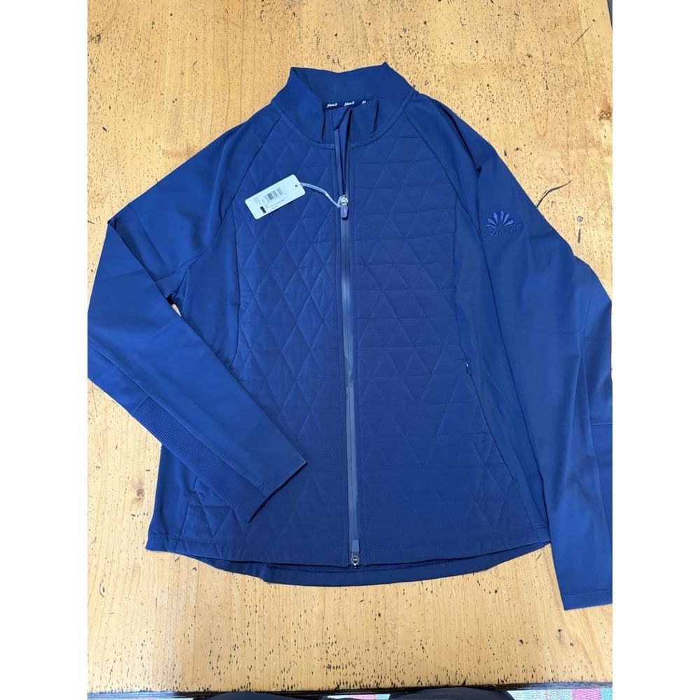 Johnnie-O Women's Hanah Performance Mixed Media Full-Zip Jacket NC3 Navy Large